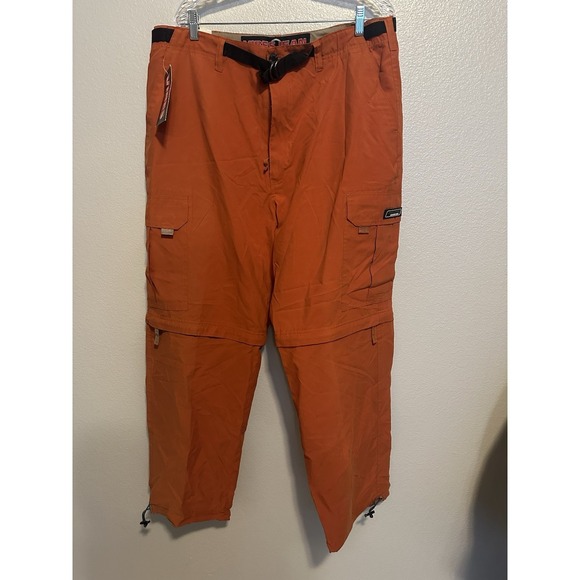 Vibes Other - VIBES MEN XL Cargo Pants Convertible Baggy Orange Skater Paratrooper VTG Y2K NWT